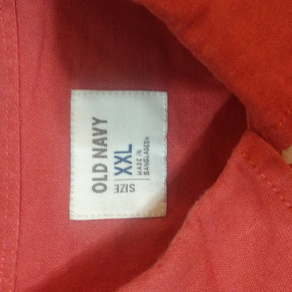 2/$15 Old Navy 55% Linen Men's XXL Long Sleeve Button Down Shirt - Picture 2 of 4
